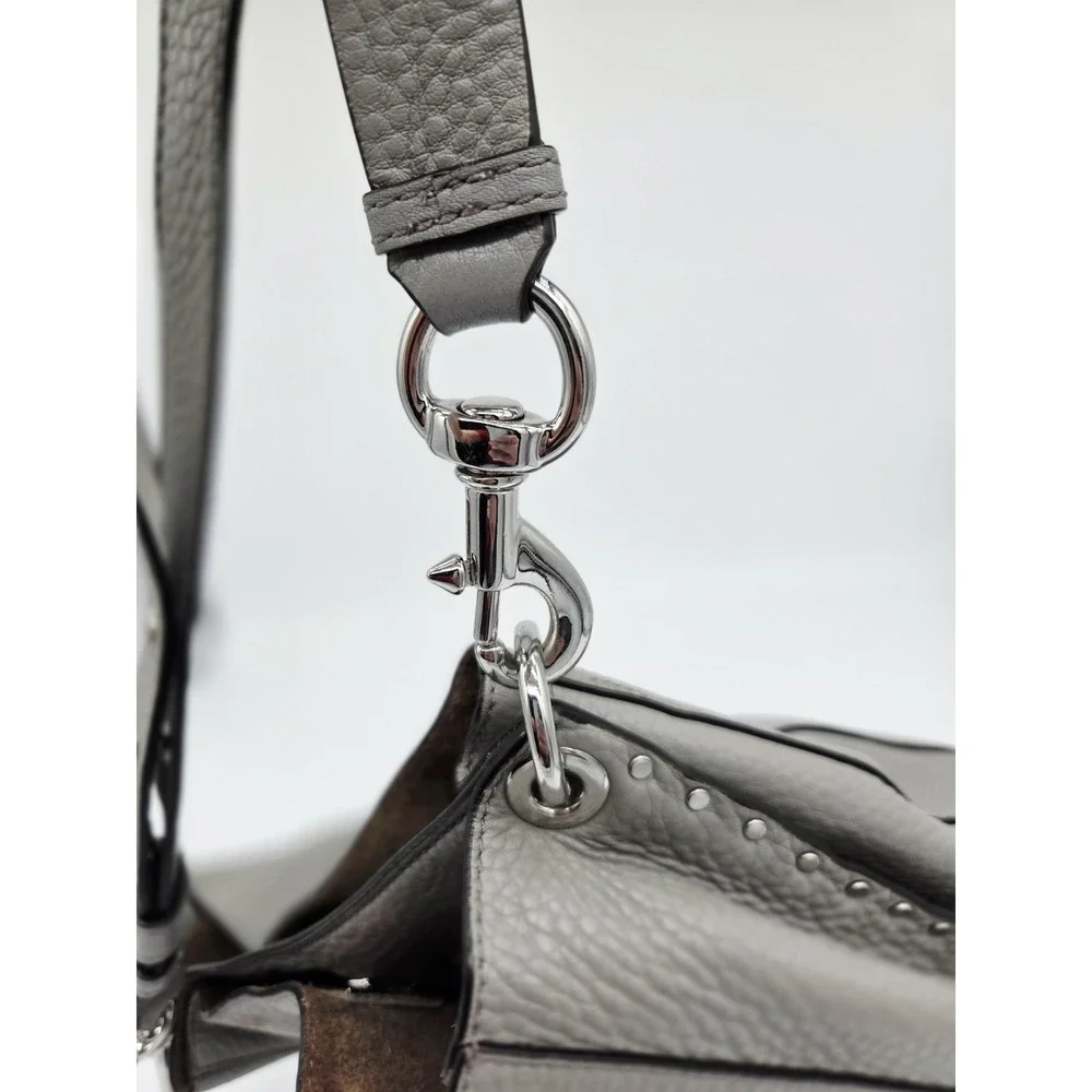 Rebecca Minkoff Bag Grey Leather‎ Silver Bucket Shoulder Pebbled Slouchy Soft